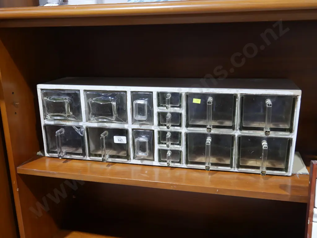 Vintage glass storage jar rack Image 1++