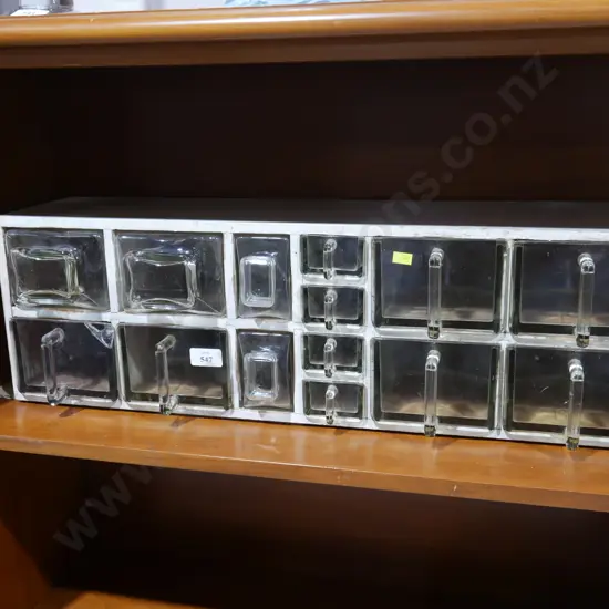 Vintage glass storage jar rack