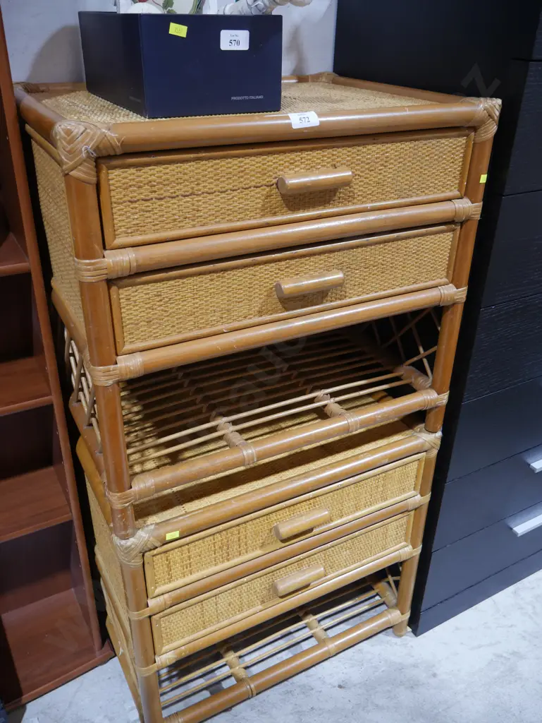 Cane bedside drawers Image 1++