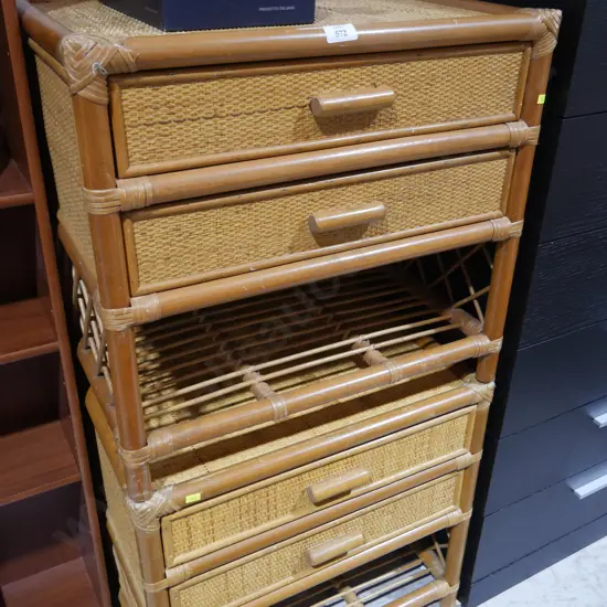 Cane bedside drawers