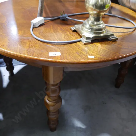 Round wooden coffee table