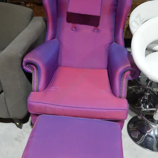 Wingback chair and footstool